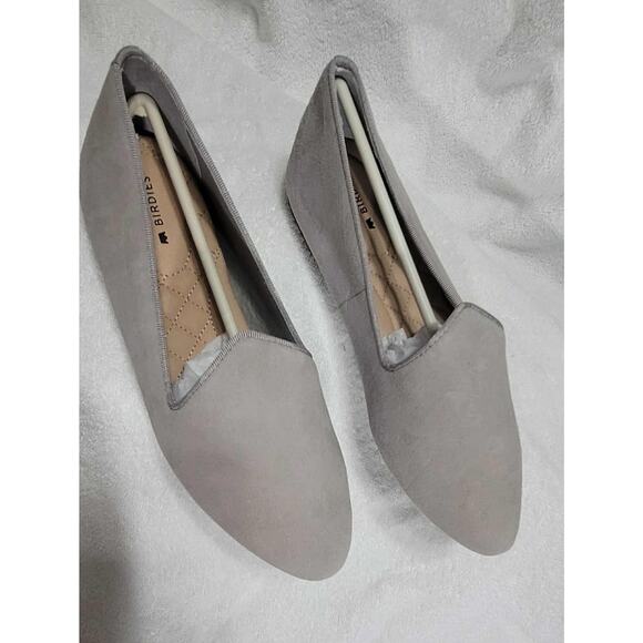 NWT Women's Birdies The Heron Suede Smoking Loafers in Stone size 6.5 Minimalist - Picture 3 of 7